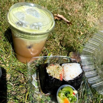 Lagu Cafe - matcha sea salt foam cold brew, yamitsuki and salmon onigiri - Cafes Near Me - Irvine, California Lagu Cafe - matcha sea salt foam cold brew, yamitsuki and salmon onigiri - Cafes Near Me - Irvine, California