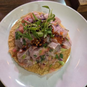 Holbox - Jurel (wild yellowtail) tostada - Latin American Near Me - Los Angeles, California Holbox - Jurel (wild yellowtail) tostada - Latin American Near Me - Los Angeles, California