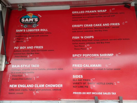 Menu photo 2 Sam's Chowdermobile Half Moon Bay, CA