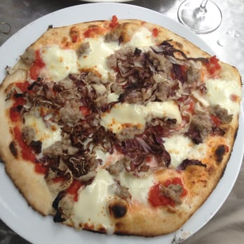 La Perla - I forget the proper title for this wonderful pizza but i do remember the radicchio and the imported sausage.... - Italian Near Me - Amsterdam, New Hampshire La Perla - I forget the proper title for this wonderful pizza but i do remember the radicchio and the imported sausage.... - Italian Near Me - Amsterdam, New Hampshire