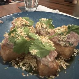 Crispy rice tuna dish- very good!