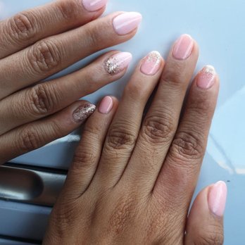 CT Nails - My sister and I got similar nail designs but she got rose gold glitter - Nail Salons Near Me - Rowland Heights, California
