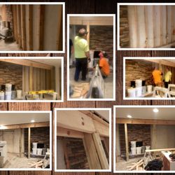 Securing the floor above so the basement wall can be sealed