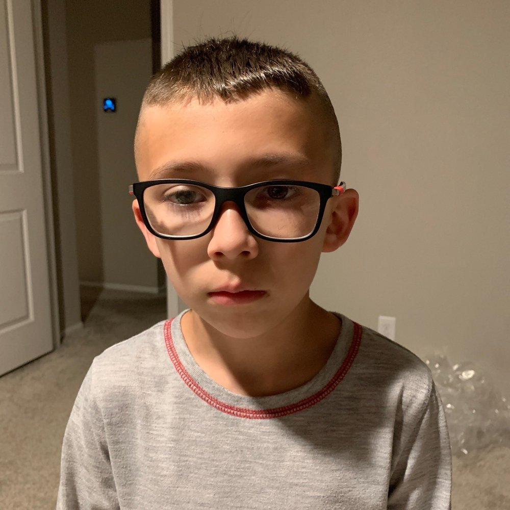 My sons hair cut.