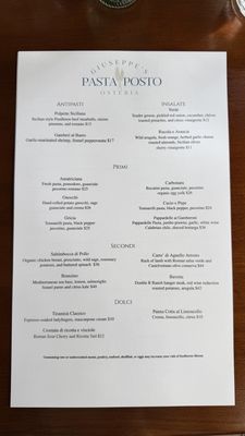 Menu photo 2 Giuseppe's Pasta Posto Coeur d'Alene, ID Menu photo 2 Giuseppe's Pasta Posto Coeur d'Alene, ID