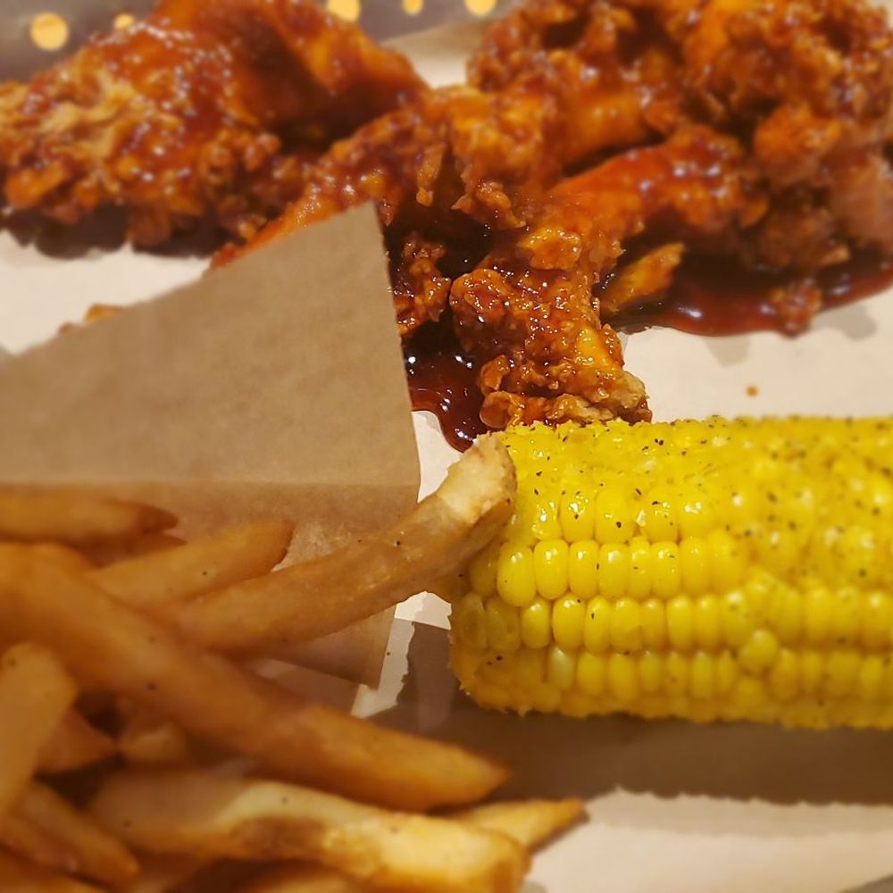 Chili's - Honey glazed chicken Christensen with fries and corn - American Near Me - Lithonia, Georgia