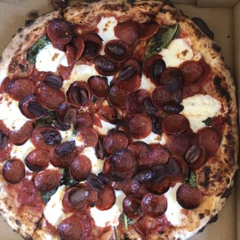 Bettina - The pepperoni with olives - Pizza Near Me - Santa Barbara, California Bettina - The pepperoni with olives - Pizza Near Me - Santa Barbara, California