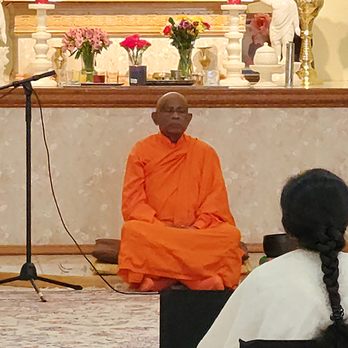 Dharma Vijaya Buddhist Vihara - The abbot, the Ven. Walpole Piyananda leading a community sit in the meditation hall. - Buddhist Temples Near Me - Los Angeles, California Dharma Vijaya Buddhist Vihara - The abbot, the Ven. Walpole Piyananda leading a community sit in the meditation hall. - Buddhist Temples Near Me - Los Angeles, California