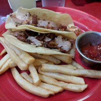 The Jalapeno Tree - Plain grilled chicken and bacon tacos with fries. - Mexican Near Me - Canton, Texas