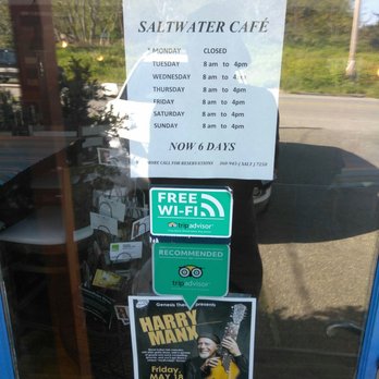 Saltwater Cafe - Hours could be bit a bit longer. Seems appropriate for slower seasons though. - New American Near Me - Point Roberts, Washington