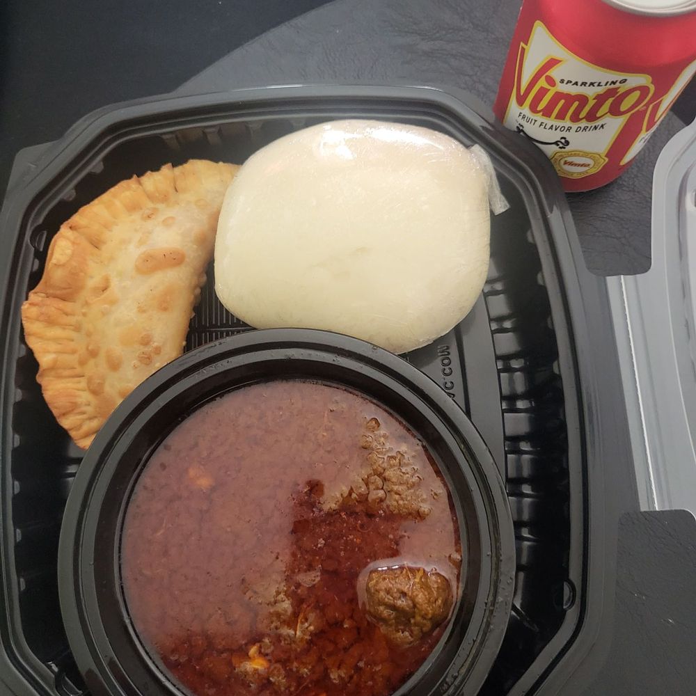 Beef Stew and Fufu $22, and the fish  patty is $5 and worth it. It is so flavorfull so delicious, I was so full.