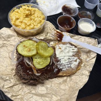 Chaps Pit Beef - Beef sandwich medium. With Baby Ray BBQ sauce and Tiger Sauce (white). - Barbeque Near Me - Baltimore, Maryland