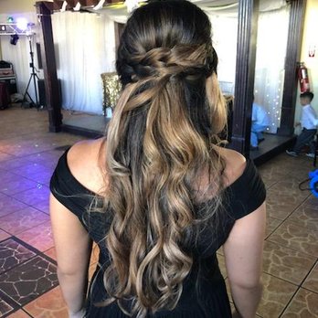 Hair By Yanira - Bridesmaid half-up do with braids - Hair Stylists Near Me - Corona, California