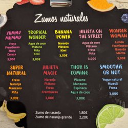 La Bella Julieta - Menu for smoothies