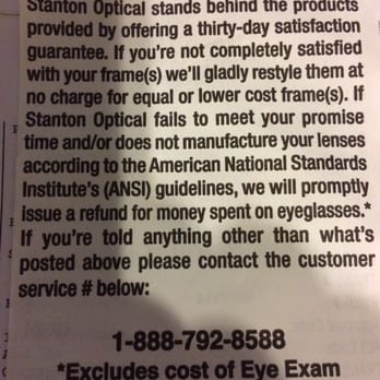Stanton Optical - See this STANTON OPTICAL... I'm getting my refund whether you like it or not ... I give you zero stars - Optometrists Near Me - Fair Oaks, California Stanton Optical - See this STANTON OPTICAL... I'm getting my refund whether you like it or not ... I give you zero stars - Optometrists Near Me - Fair Oaks, California