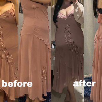 Miss Coco's Alterations - before & after of my bridesmaids dress - Sewing & Alterations Near Me - Fullerton, California Miss Coco's Alterations - before & after of my bridesmaids dress - Sewing & Alterations Near Me - Fullerton, California