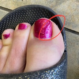 You can see the big globs of polish on my big toe.