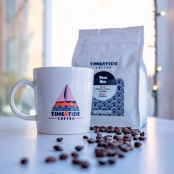 Time & Tide Coffee - Bags of Time & Tide Coffee. Time & Tide Coffee is roasted in small batches on the Pepperell Mill Campus in Biddeford, ME.