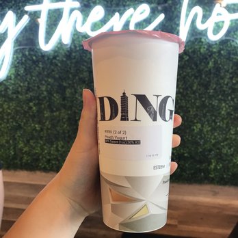Ding Tea - Richardson - Peach yogurt- this one is creamy, sweet and delicious! I also got 50% sugar for this one too! - Coffee & Tea Near Me - Richardson, Texas