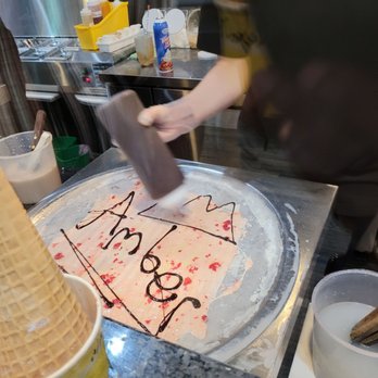 Urban Ice - My friends rolled ice cream with her name - Creperies Near Me - Norfolk, Virginia