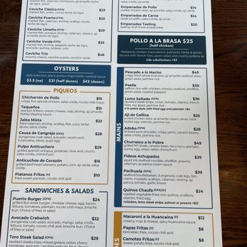 Puerto 27 Peruvian Kitchen & Pisco Bar - menu 5/2025 - Peruvian Near Me - Pacifica, California Puerto 27 Peruvian Kitchen & Pisco Bar - menu 5/2025 - Peruvian Near Me - Pacifica, California