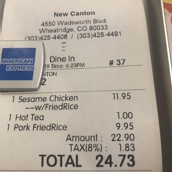 New Canton Restaurant - $24 for basically rice and soy sauce that I took home...If I was paying $24, I had to leave with something! - Chinese Near Me - Wheat Ridge, Colorado