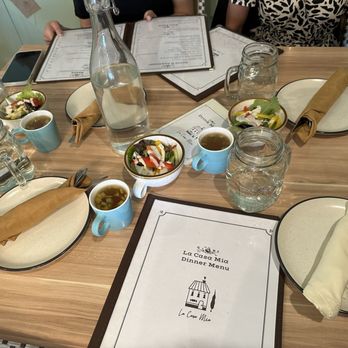 La Casa Mia - Table setting + complementary mini soup & salad during weekdays - Italian Near Me - Milpitas, California La Casa Mia - Table setting + complementary mini soup & salad during weekdays - Italian Near Me - Milpitas, California
