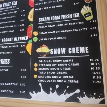 ES tea - Inside menu - Shaved Ice Near Me - Simi Valley, California