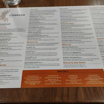 The Eggbreak Cafe - Menu - Breakfast & Brunch Near Me - Chippewa Falls, Wisconsin