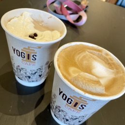 Mocha Latte (left) and Cappuccino (right)