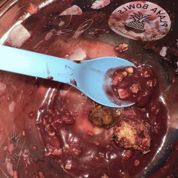 Playa Bowls - Large piece of plastic that was covered in Nutella and large pieces of granola - Acai Bowls Near Me - Morristown, New Jersey Playa Bowls - Large piece of plastic that was covered in Nutella and large pieces of granola - Acai Bowls Near Me - Morristown, New Jersey
