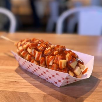 Cruncheese - Eden Prairie - Potato Mozza Korean corn dog with hot sauce - Korean Near Me - Eden Prairie, Minnesota Cruncheese - Eden Prairie - Potato Mozza Korean corn dog with hot sauce - Korean Near Me - Eden Prairie, Minnesota