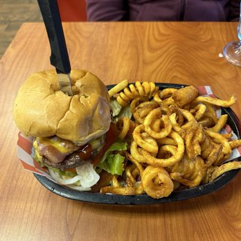 60's Cafe & Diner - The John Wayne with onion rings - Burgers Near Me - Lincoln City, Oregon 60's Cafe & Diner - The John Wayne with onion rings - Burgers Near Me - Lincoln City, Oregon
