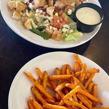 Brisam's - The salad was packed full of chicken and those are some of the best sweet potato fries I've had! - American Near Me - Cave Creek, Arizona