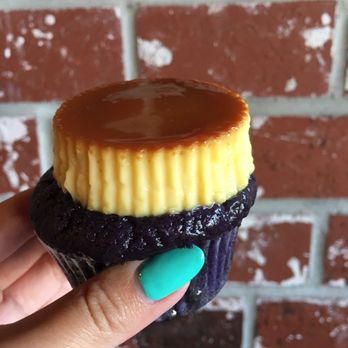 Cafe 86 - 5.28.17 Ube leche flan cupcake - Desserts Near Me - Artesia, California Cafe 86 - 5.28.17 Ube leche flan cupcake - Desserts Near Me - Artesia, California