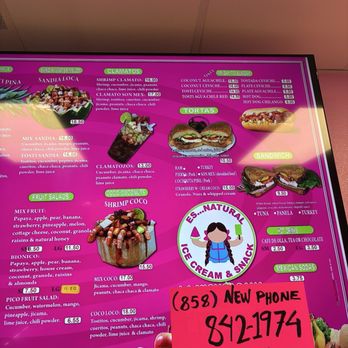 La Michoacana - Menu - Ice Cream & Frozen Yogurt Near Me - Poway, California