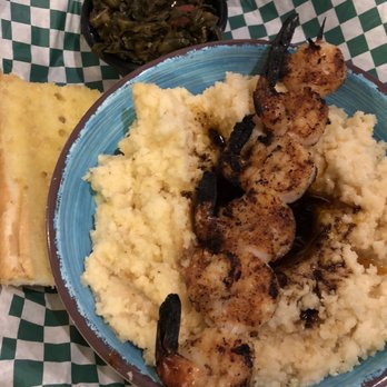 Swampwater Grill - Shrimp and Classic Shrimp 'N' Grits with Colared Greens $19 - Cajun/Creole Near Me - Cincinnati, Ohio