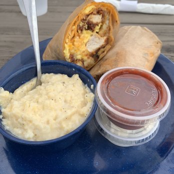 Basecamp at Kennesaw Mountain - Breakfast Burrito ($13) with Fried Chicken ($2) - Breakfast & Brunch Near Me - Marietta, Georgia
