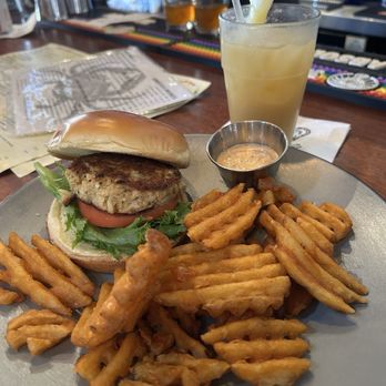 Charleston Crab House - My wife had her Crab Cake sandwich with a side of Waffle Fries! - Seafood Near Me - Charleston, South Carolina