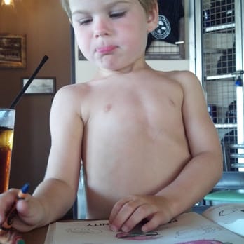 Biergarden Encinitas - Beach bum and the coloring book given to him by our server - New American Near Me - Encinitas, California Biergarden Encinitas - Beach bum and the coloring book given to him by our server - New American Near Me - Encinitas, California