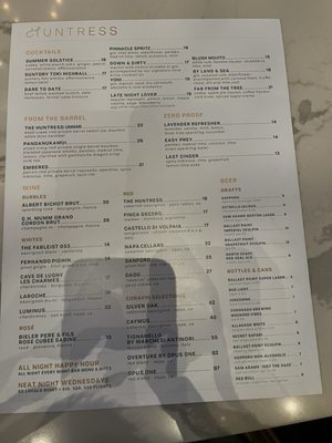 Menu photo 1 Huntress San Diego, CA Menu photo 1 Huntress San Diego, CA