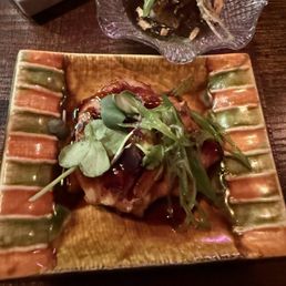 Yakitori, kabiyaki sauce, wasabi