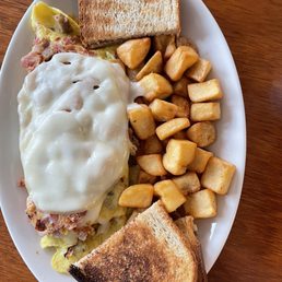 $14.99 | Meatlovers Omelette - ham, bacon, sausage, and cheese. I added diced red onions for $1. Extremely good! Potatoes were just average $14.99 | Meatlovers Omelette - ham, bacon, sausage, and cheese. I added diced red onions for $1. Extremely good! Potatoes were just average