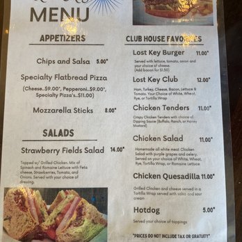 Lost Key Golf Club - Lunch Menu - Golf Near Me - Pensacola, Florida Lost Key Golf Club - Lunch Menu - Golf Near Me - Pensacola, Florida