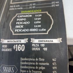 Altamar - Menú