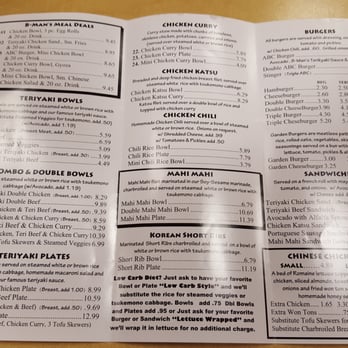 B-Man's Teriyaki - The menu  at B-Man's Teriyaki & burgers. - Burgers Near Me - Pasadena, California