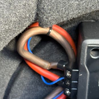 Car Stereo Warehouse - This is after they installed the new amp you can see the cut in the ground wire - Car Stereo Installation Near Me - Anaheim, California