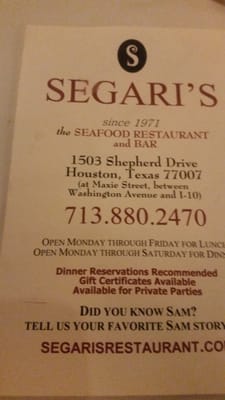 Menu photo 7 Segari's Houston, TX Menu photo 7 Segari's Houston, TX