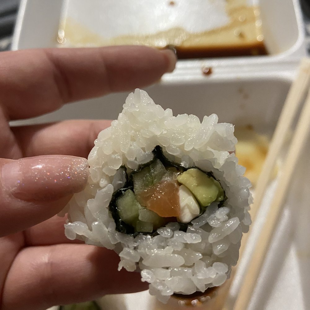 Sushi Teri - Philly roll? Can even tell because the amounts of filling were so tiny - Japanese Near Me - Costa Mesa, California Sushi Teri - Philly roll? Can even tell because the amounts of filling were so tiny - Japanese Near Me - Costa Mesa, California