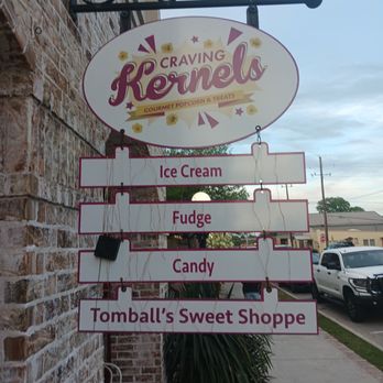 Craving Kernels - Main sign for business - Popcorn Shops Near Me - Tomball, Texas